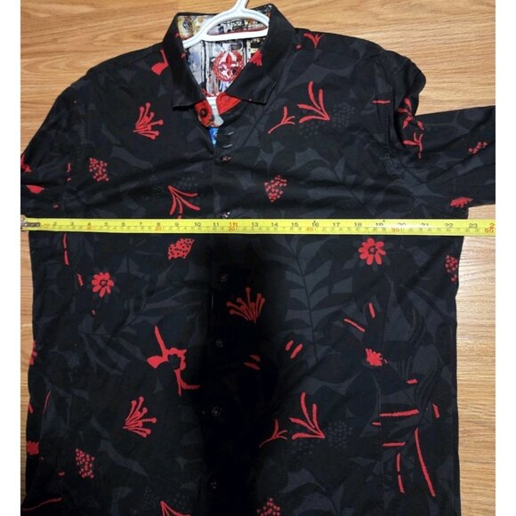 Au Noir Long Sleeves Shirft Black and Red Size 4/L Pre-Owned - Picture 7 of 8